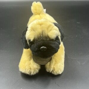 Russ Berrie Yomiko Classics Pug Puppy Brown Black Stuffed Plush Animal Dog 11"